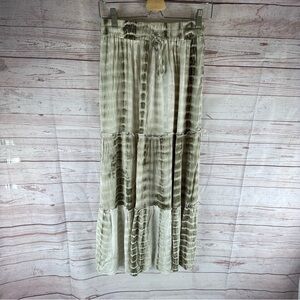 Blue B Collection Green  gauzy tie dye maxi skirt Sz L NWT Boho Hippie Festival